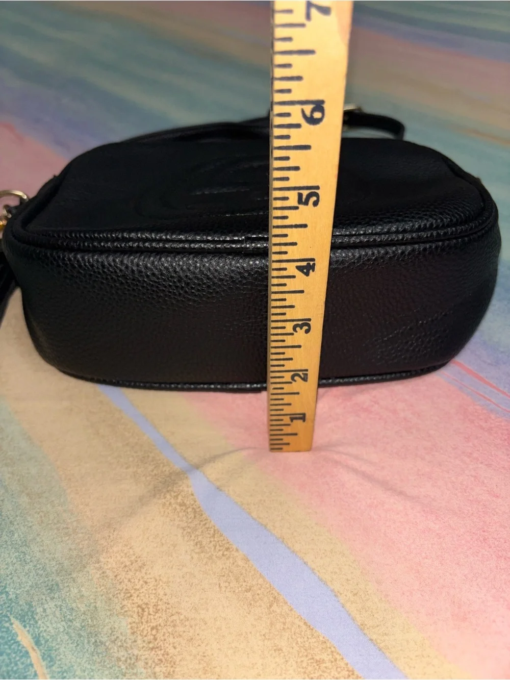 Black Pebbled Small Soho Disco Bag Leather Crossbody Bag